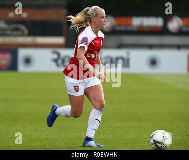 Borehamwood, Großbritannien. 4. Nov 2018. Während der Frauen Super League Spiel zwischen Arsenal und Birmingham City Frauen an Langeweile Holz, Langeweile Holz, England am 04. Nov 2018. Kredit Aktion Foto Sport Foto Credit: Action Sport / alamy Leben Nachrichten Stockfoto