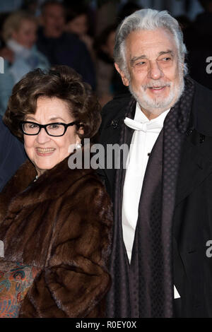 Placido Domingo mit Frau Marta auf dem Konzert zu Ehren des 80. Geburtstags von Sofia von Spanien an der Escuela Superior de Musica Reina Sofia. Madrid, 02.11.2018 | Verwendung weltweit Stockfoto