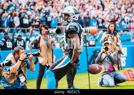 Carolina Panthers wide receiver Curtis Samuel (10) Während die NFL Football Spiel zwischen der Tampa Bay Buccaneers und die Carolina Panthers am Sonntag, den 4. November 2018 in Charlotte, NC. Jakob Kupferman/CSM Stockfoto
