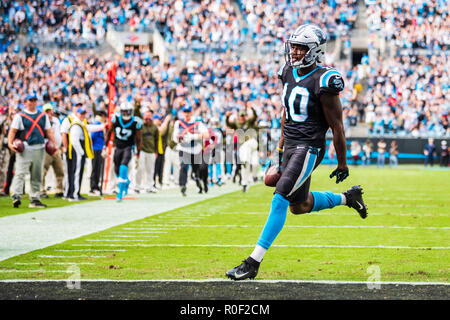 Carolina Panthers wide receiver Curtis Samuel (10) Während die NFL Football Spiel zwischen der Tampa Bay Buccaneers und die Carolina Panthers am Sonntag, den 4. November 2018 in Charlotte, NC. Jakob Kupferman/CSM Stockfoto