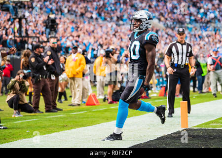 Carolina Panthers wide receiver Curtis Samuel (10) Während die NFL Football Spiel zwischen der Tampa Bay Buccaneers und die Carolina Panthers am Sonntag, den 4. November 2018 in Charlotte, NC. Jakob Kupferman/CSM Stockfoto