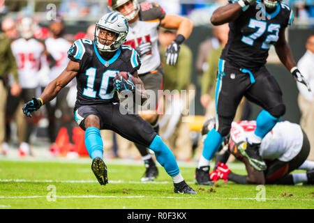 Carolina Panthers wide receiver Curtis Samuel (10) Während die NFL Football Spiel zwischen der Tampa Bay Buccaneers und die Carolina Panthers am Sonntag, den 4. November 2018 in Charlotte, NC. Jakob Kupferman/CSM Stockfoto