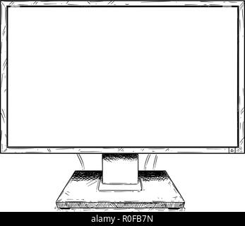 Vektor Künstlerische Zeichnung Abbildung: Computer LCD-Display als Zeichen für Ihren Text Stock Vektor