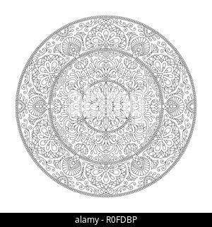 Mandala Färbung Seite Flower Design Element für Erwachsene Farbe Buch Stock Vektor