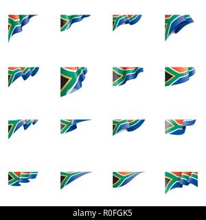 Südafrika Flagge, Vector Illustration auf weißem Hintergrund Stock Vektor