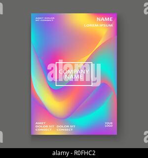 Fließenden formen. Wellenförmige Flüssigkeit Hintergrund. Hell abstrakt hintergrund Konzept. Trendigen Farbverlauf wellen Design Template vector Plakat Layout Magazin Flyer Bann Stock Vektor