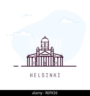 Helsinki Linienstil Gebäude Stock Vektor