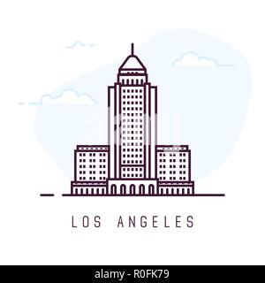 Los Angeles Linienstil Gebäude Stock Vektor