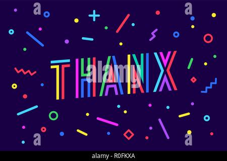 Danke. Grußkarte, Banner, Plakat zum Erntedankfest Stock Vektor