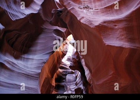 Die fantastischen natürlichen Felsformationen des Antelope Slot Canyon, Lake Powell, Page, Arizona Stockfoto