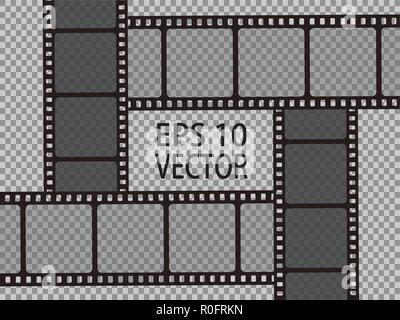 Der Vektor Filmstreifen auf transparentem Hintergrund isoliert. Stock Vektor