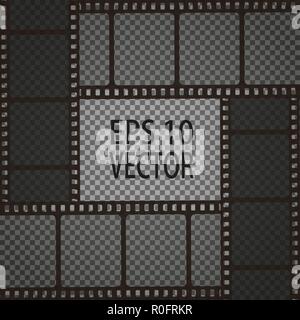 Der Vektor Filmstreifen auf transparentem Hintergrund isoliert. Stock Vektor