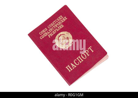 Sowjetunion Pass isoliert auf weißem Hintergrund Stockfoto