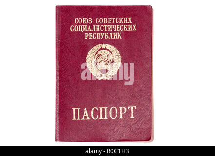 Sowjetunion Pass isoliert auf weißem Hintergrund Stockfoto