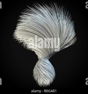Glatt zu bewegen, weißes Haar. 3D-Darstellung Stockfoto