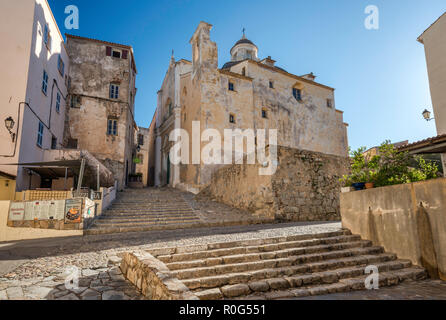 Eglise St-Jean-Baptiste, Kirche an der Zitadelle in Calvi, Balagne, Haute-Corse, Korsika, Frankreich Stockfoto