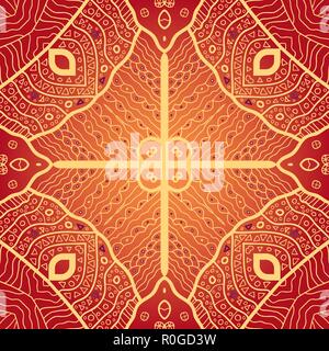 Orange Vektor nahtlose Muster. Moderne, elegante Textur. Wiederkehrende geometrische Fliesen Stock Vektor