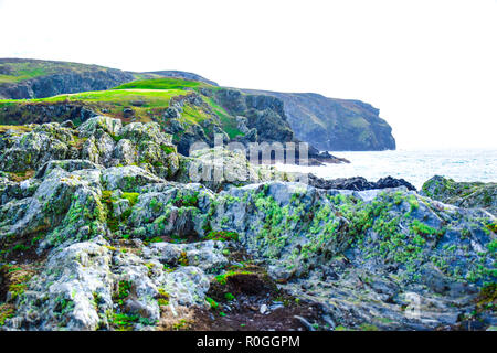 Schöne Landschaft von Kalb Sound auf der Insel Man, einem sehr berühmten Aussichtspunkt auf der Insel Stockfoto