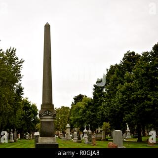 Der alte Friedhof des hl. Bonifatius in Chicago war der erste deutsche Friedhof zurück in den Bürgerkrieg mit einige Denkmäler aus dieser Zeit. Stockfoto