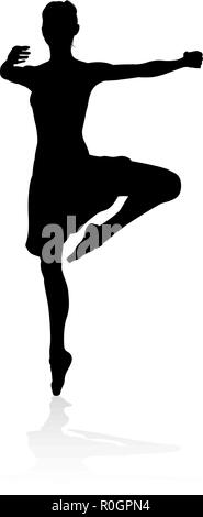 Tanzen Ballett Tänzerin Silhouette Stock Vektor