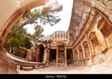 Tempel Diane, Jardins De La Fontaine von Nîmes Stockfoto