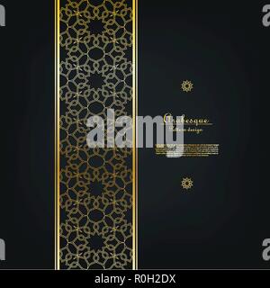 Arabesque islamischen Classic Gold Hintergrund Grenze vektor design Stock Vektor