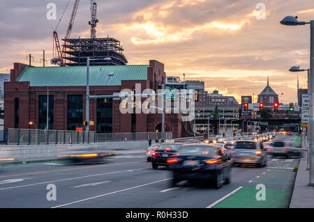 Der Verkehr der Stadt Philadelphia Bei Rush Hour. Stockfoto