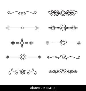 Vintage buch Vignetten, Trennwände und Trennzeichen festlegen Stock Vektor