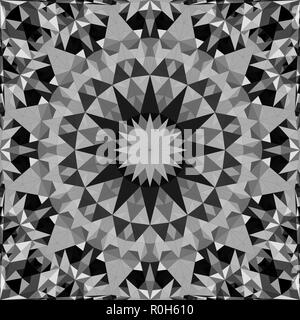 Grau nahtlose Kaleidoskop Muster Hintergrund Design - Mandala wallpaper Grafik Stock Vektor