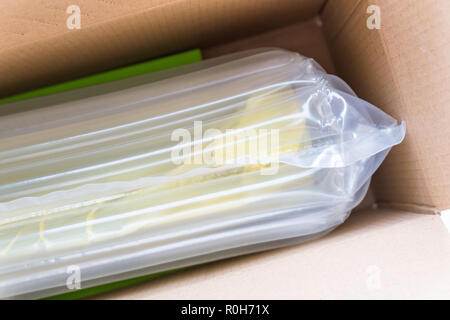 Durchsichtige Luft Verpackung, Schutz von Waren, Verpackungen aus Kunststoff Stockfoto