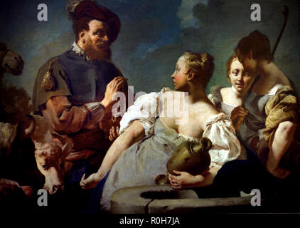 Rebecca und Elieser an der Gut 1735-1740 von Giovanni Battista Piazzetta 18 Italien, Italienisch. Stockfoto