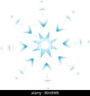 Schneeflocke verzierten. Blau auf Weiß. Vector Illustration. Stock Vektor