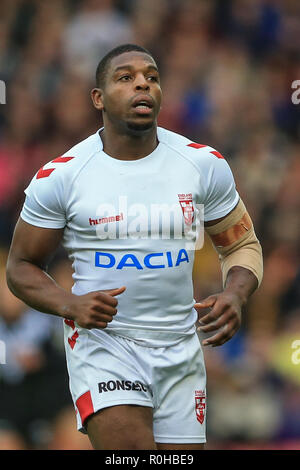 4. November, Anfield, Liverpool, England; Rugby League International Test Match, England V Neuseeland; Jermaine McGillvary von England Credit: Mark Cosgrove/News Bilder Stockfoto