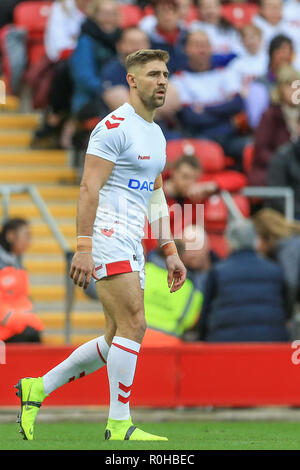 4. November, Anfield, Liverpool, England; Rugby League International Test Match, England V Neuseeland; Tommy Makinson von England Credit: Mark Cosgrove/News Bilder Stockfoto