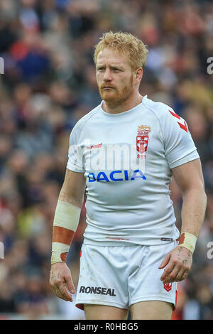 4. November, Anfield, Liverpool, England; Rugby League International Test Match, England V Neuseeland; James Graham aus England Credit: Mark Cosgrove/News Bilder Stockfoto