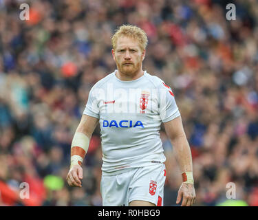 4. November, Anfield, Liverpool, England; Rugby League International Test Match, England V Neuseeland; James Graham aus England Credit: Mark Cosgrove/News Bilder Stockfoto