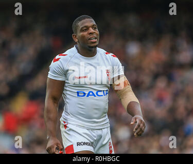 4. November, Anfield, Liverpool, England; Rugby League International Test Match, England V Neuseeland; Jermaine McGillvary von England Credit: Mark Cosgrove/News Bilder Stockfoto