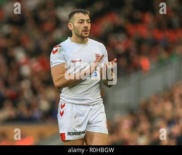 4. November, Anfield, Liverpool, England; Rugby League International Test Match, England V Neuseeland;, Jake Connor Credit: Mark Cosgrove/News Bilder Stockfoto