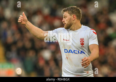 4. November, Anfield, Liverpool, England; Rugby League International Test Match, England V Neuseeland; Quelle: Mark Cosgrove/News Bilder Stockfoto