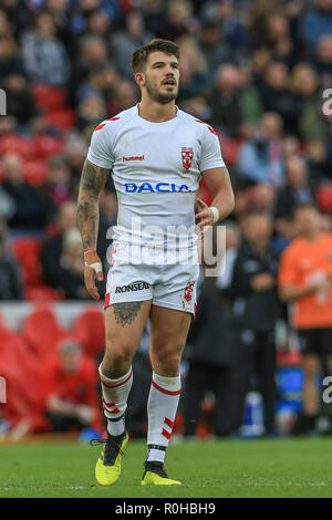 4. November, Anfield, Liverpool, England; Rugby League International Test Match, England V Neuseeland; Oliver Gildart von England Credit: Mark Cosgrove/News Bilder Stockfoto