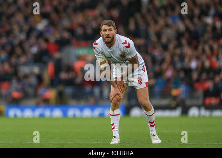 4. November, Anfield, Liverpool, England; Rugby League International Test Match, England V Neuseeland; Daryl Clark von England Credit: Mark Cosgrove/News Bilder Stockfoto