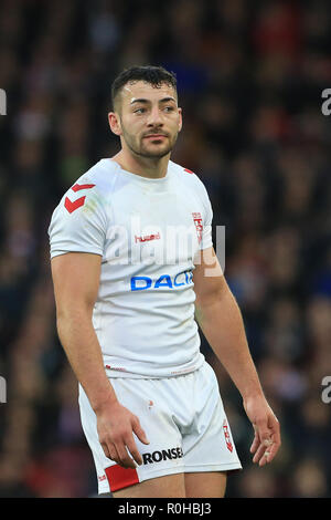 4. November, Anfield, Liverpool, England; Rugby League International Test Match, England V Neuseeland; Jake Connor von England Credit: Mark Cosgrove/News Bilder Stockfoto