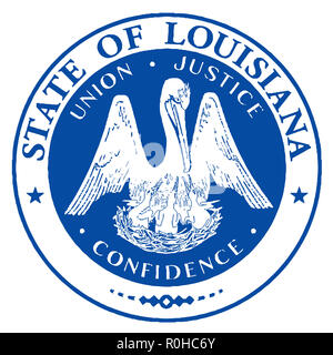 Der US-Staat Louisians Dichtung auf weißem Hintergrund Stockfoto