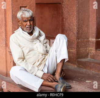 Jaipur, Indien, 18. bis 22. September 2018 Menschen auf der Straße fragen Touristen für finanzielle Hilfe Stockfoto