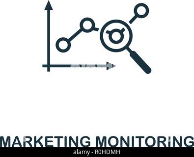 Marketing Monitoring Symbol. Premium Design aus der Werbung. UX und UI. Pixel Perfect marketing Monitoring Symbol für Web Design, Apps, Stock Vektor