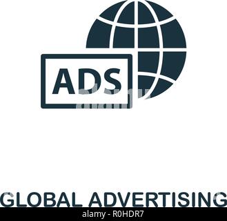 Global Advertising Symbol. Premium Design aus der Werbung. UX und UI. Pixel Perfect Global Advertising Symbol für Web Design, Apps, weich Stock Vektor