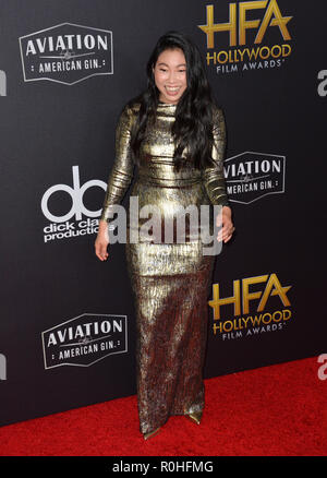 Los Angeles, USA. 04 Nov, 2018. LOS ANGELES, Ca. November 04, 2018: Awkwafina am 22. jährlichen Hollywood Film Awards im Beverly Hilton Hotel. Foto: Paul Smith/Alamy leben Nachrichten Stockfoto