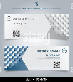 Satz von Banner Web Template geometrische horizontale mit der 3D-Effekt für business Stil für die Kopfzeile der Seite und Werbetechnik Konzept. V Stock Vektor