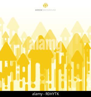 Abstrakte gelber Senf abgerundeten Linien halftone mit Pfeil Übergang. Vector Hintergrund Abbildung Stock Vektor