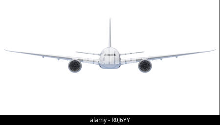 Kommerzielle Flugzeug. 3D-Render. Ansicht von vorn Stockfoto
